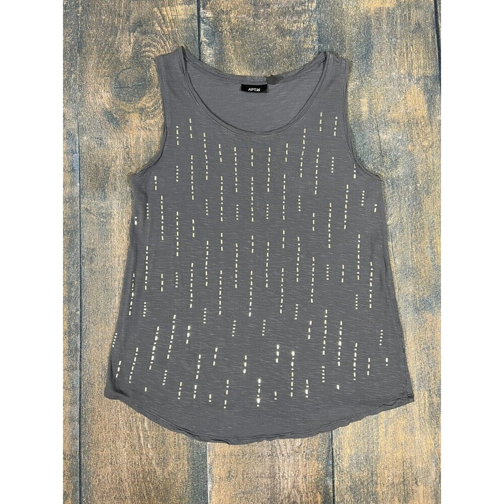 Apt 9 Women’s Size Medium Gray Tank Top With Metallic Accents!
